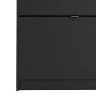 Shoe Cabinet: 2 compartments with 1 layer in Matte Black - Price Crash Furniture