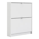 Shoe Cabinet: 2 compartments with 1 layer in White - Price Crash Furniture