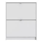 Shoe Cabinet: 2 compartments with 1 layer in White - Price Crash Furniture