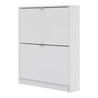 Shoe Cabinet: 2 compartments with 1 layer in White - Price Crash Furniture