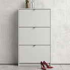 Shoe Cabinet: 2 compartments with 2 layers in Oak & White - Price Crash Furniture