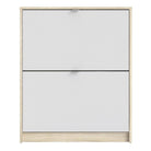 Shoe Cabinet: 3 compartments with 1 layer in White - Price Crash Furniture