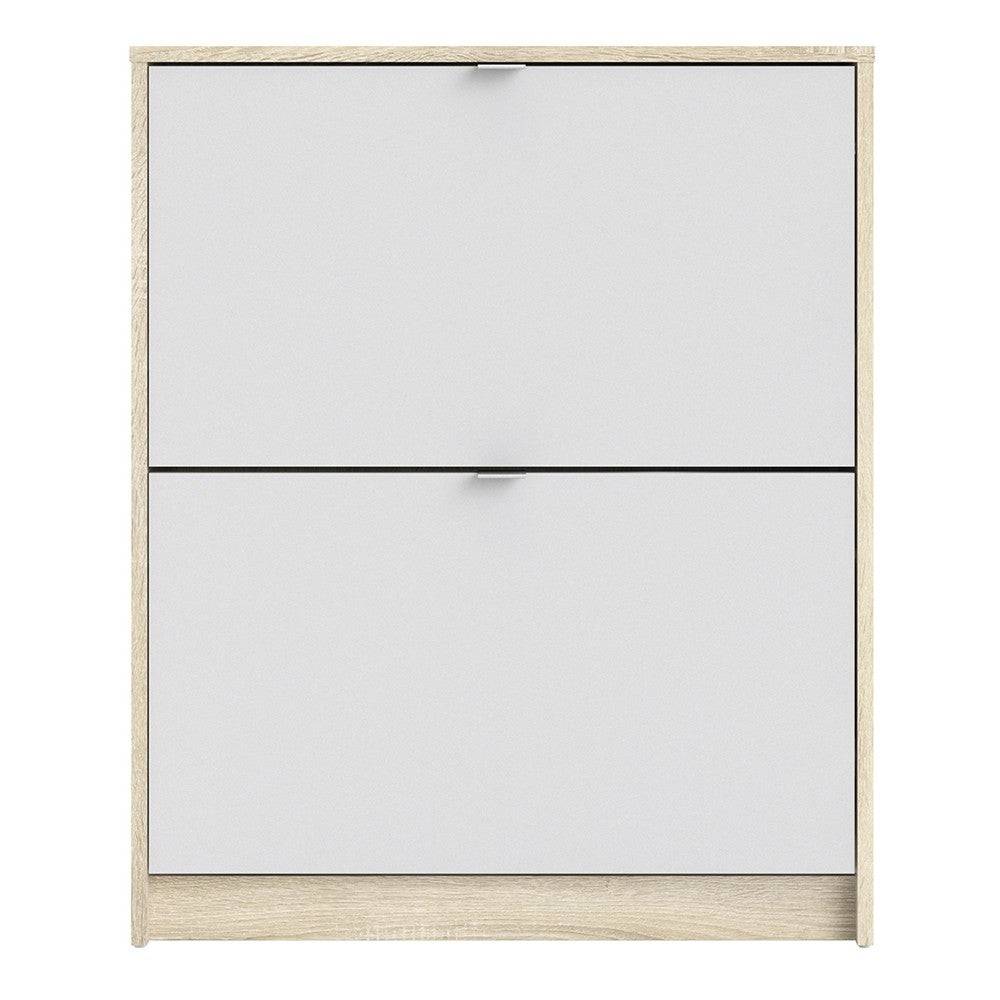 Shoe Cabinet: 3 compartments with 1 layer in White - Price Crash Furniture