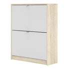 Shoe Cabinet: 3 compartments with 1 layer in White - Price Crash Furniture