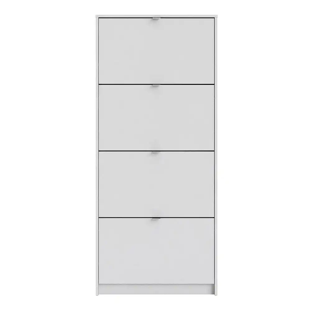 Shoe Cabinet: 3 compartments with 2 layers in Matte Black - Price Crash Furniture