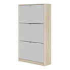 Shoe Cabinet: 3 compartments with 2 layers in White - Price Crash Furniture