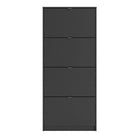 Shoe Cabinet: 4 compartments with 1 layer in Matte Black - Price Crash Furniture