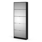 Shoes Shoe cabinet 5 Mirror tilting Doors in Black - Price Crash Furniture