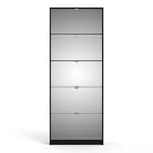 Shoes Shoe cabinet 5 Mirror tilting Doors in Black - Price Crash Furniture