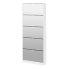 Shoes Shoe cabinet 5 Mirror tilting Doors in White - Price Crash Furniture