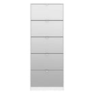 Shoes Shoe cabinet 5 Mirror tilting Doors in White - Price Crash Furniture