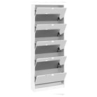 Shoes Shoe cabinet 5 Mirror tilting Doors in White - Price Crash Furniture