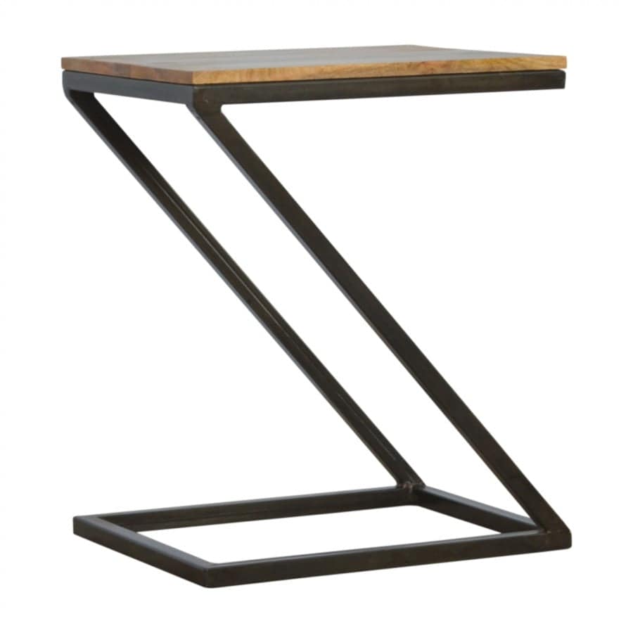 Side Table With Iron Base - Price Crash Furniture