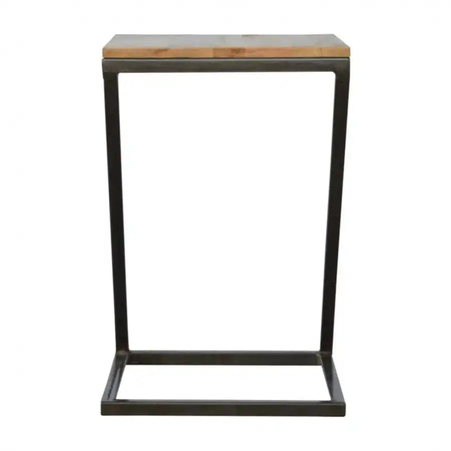Side Table With Iron Base - Price Crash Furniture