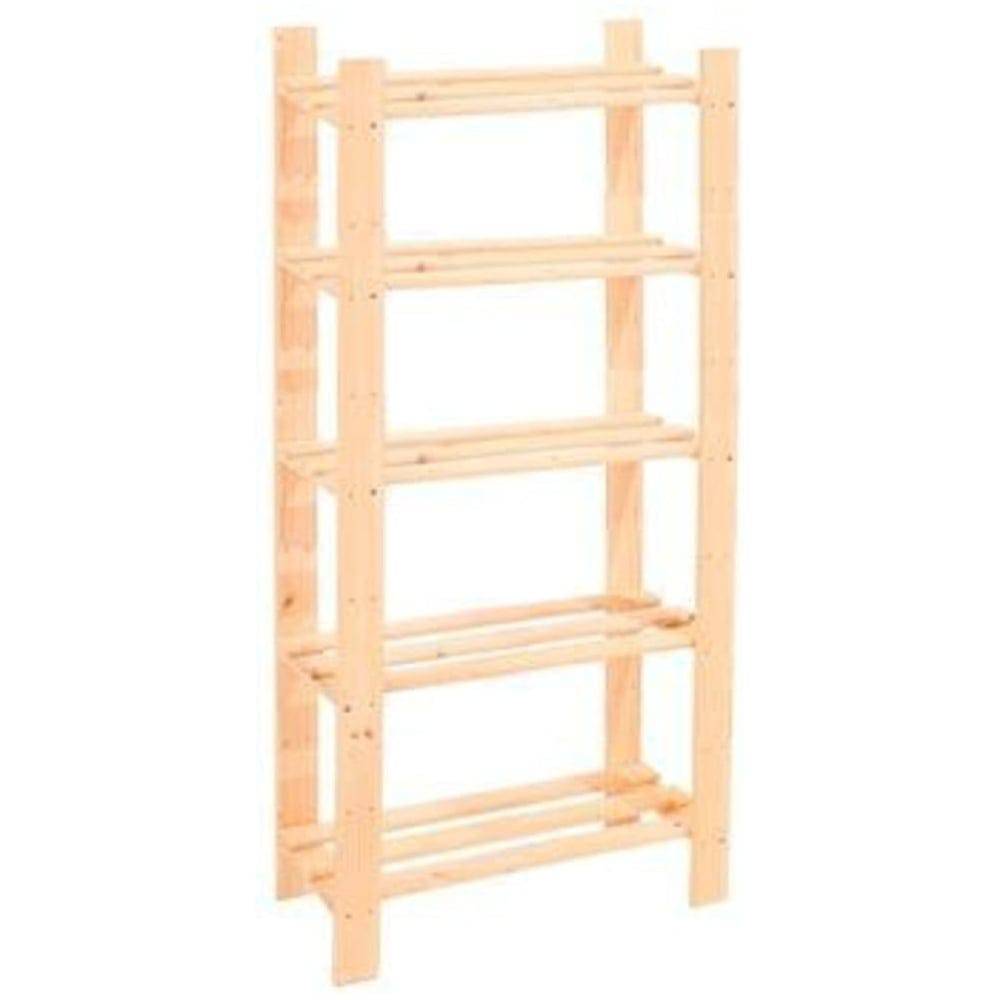 Simple and Natural Wood 60x150cm 5-Tier Shelf Unit by Core - Price Crash Furniture