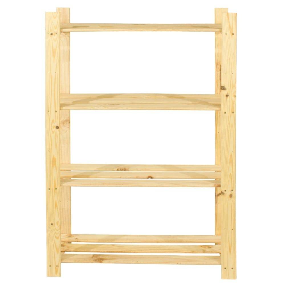 Simple and Natural Wood 80x120cm 4-Tier Shelf Unit by Core - Price Crash Furniture