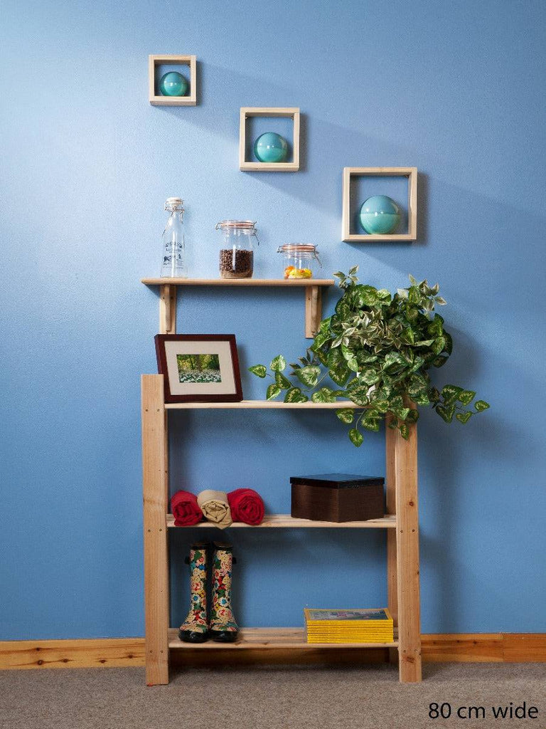 Simple and Natural Wood 80x90cm 3-Tier Shelf Unit by Core - Price Crash Furniture