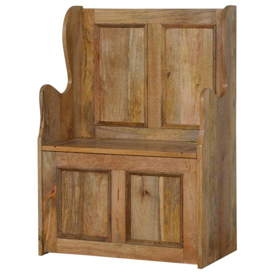 Small Wood Storage Hallway Monks Bench - Price Crash Furniture