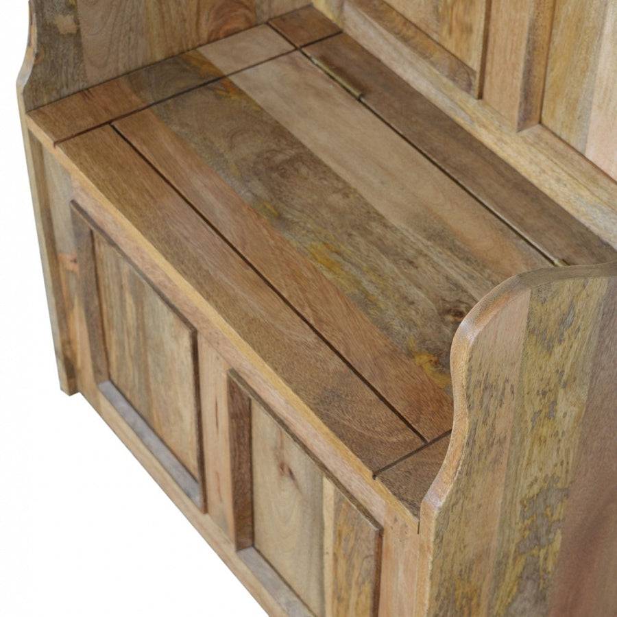 Small Wood Storage Hallway Monks Bench - Price Crash Furniture