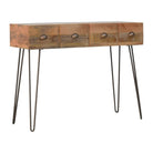 Solid Wood 4 Drawers Console Table With Iron Base - Price Crash Furniture