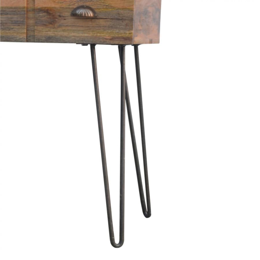 Solid Wood 4 Drawers Console Table With Iron Base - Price Crash Furniture