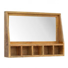 Solid Wood 5 Slot Wall Mounted Unit With Mirror - Price Crash Furniture