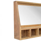 Solid Wood 5 Slot Wall Mounted Unit With Mirror - Price Crash Furniture