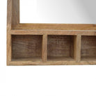 Solid Wood 5 Slot Wall Mounted Unit With Mirror - Price Crash Furniture