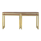 Solid Wood & Iron Gold Base Table Set Of 3 - Price Crash Furniture