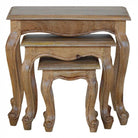 Solid Wood Stool Set Of 3 Tables - Price Crash Furniture