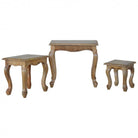 Solid Wood Stool Set Of 3 Tables - Price Crash Furniture