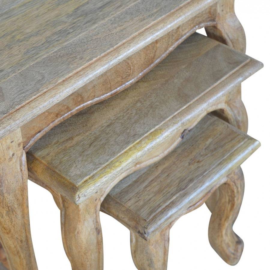 Solid Wood Stool Set Of 3 Tables - Price Crash Furniture