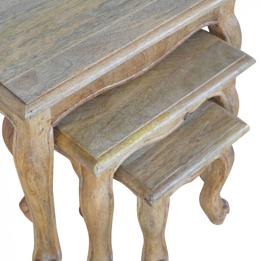 Solid Wood Stool Set Of 3 Tables - Price Crash Furniture