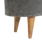 Square Grey Velvet Storage Footstool - Price Crash Furniture