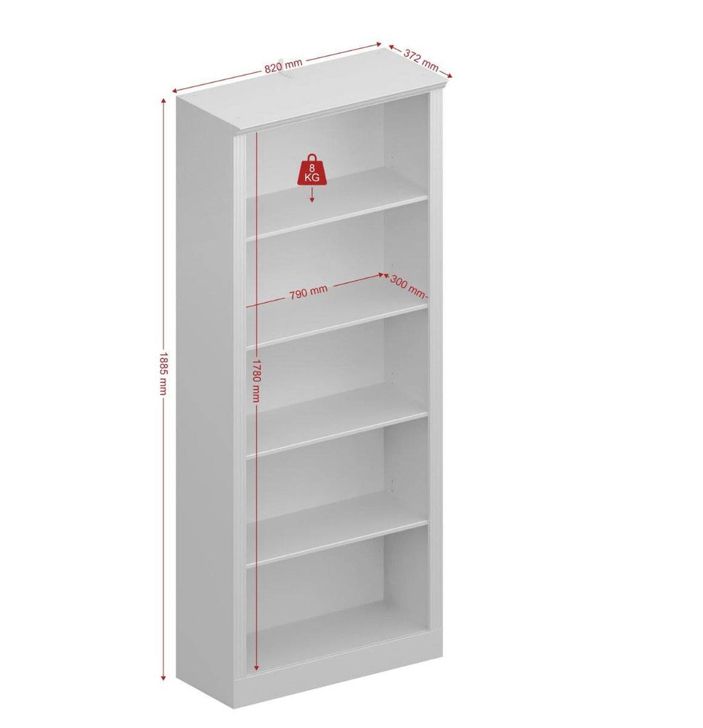 Steens Nola Tall Bookcase in White - Price Crash Furniture