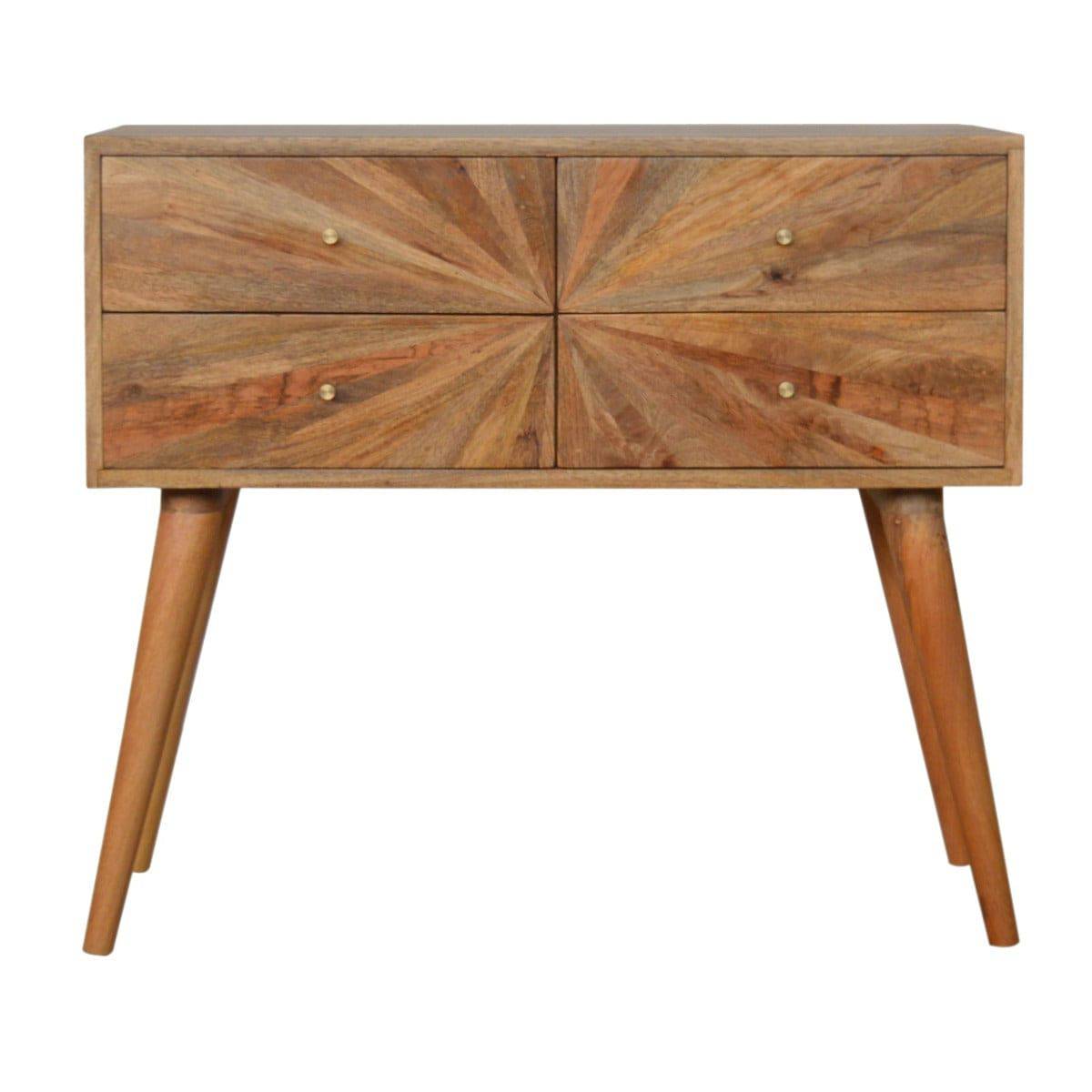 Sunrise Console Table in Oak-effect Mango Wood - Price Crash Furniture