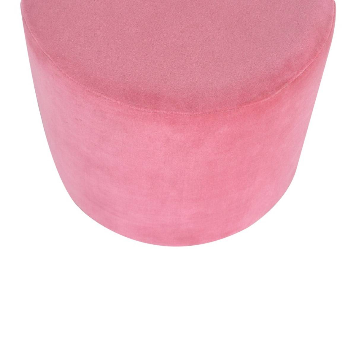 Large Pink Footstool with Gold Base - Price Crash Furniture