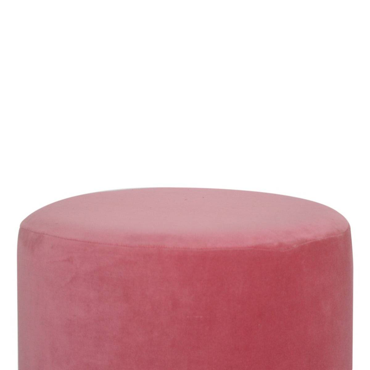 Large Pink Footstool with Gold Base - Price Crash Furniture