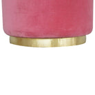 Large Pink Footstool with Gold Base - Price Crash Furniture