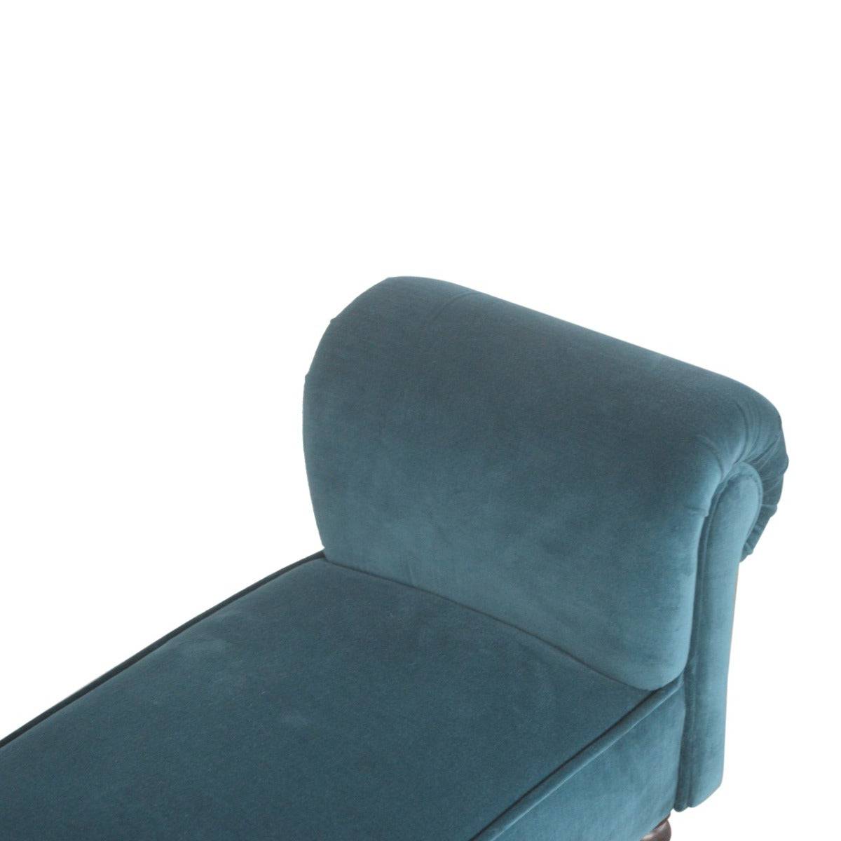 Teal Velvet Bench with Turned Feet - Price Crash Furniture