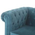 Teal Velvet Chesterfield Armchair - Price Crash Furniture