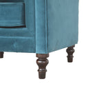 Teal Velvet Chesterfield Armchair - Price Crash Furniture