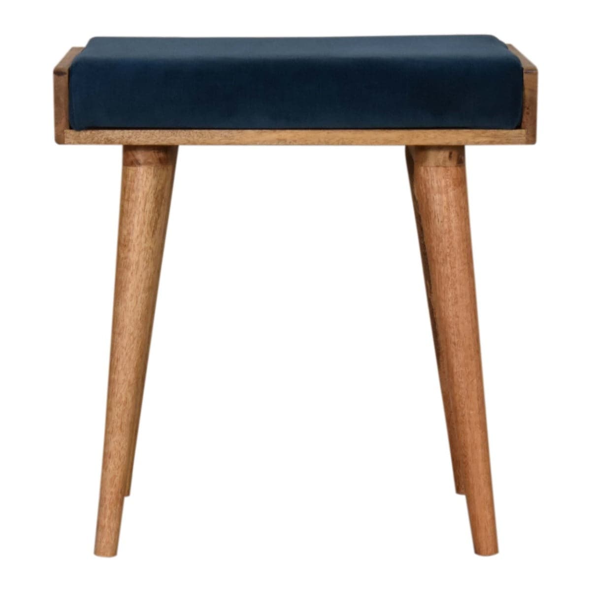 Teal Velvet Tray Style Footstool - Price Crash Furniture