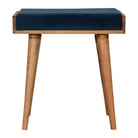 Teal Velvet Tray Style Footstool - Price Crash Furniture