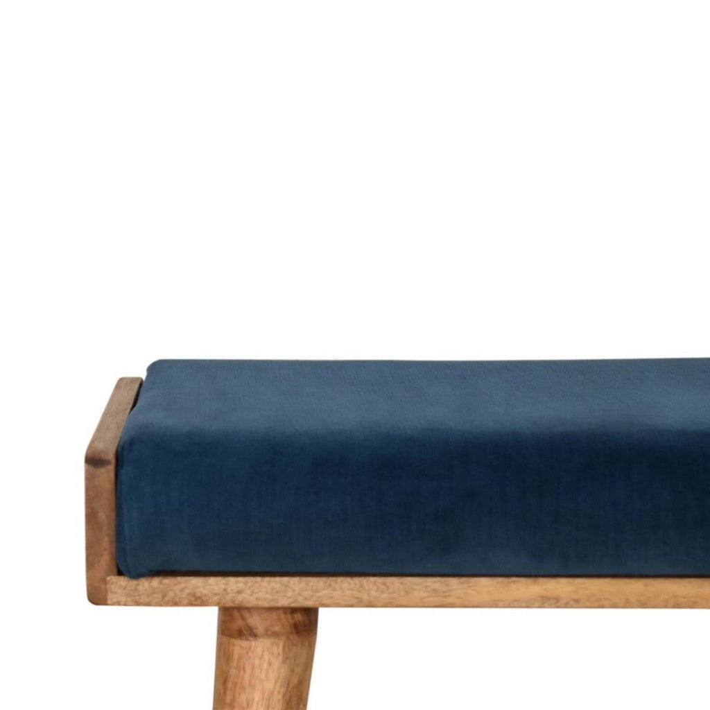 Teal Velvet Tray Style Footstool - Price Crash Furniture