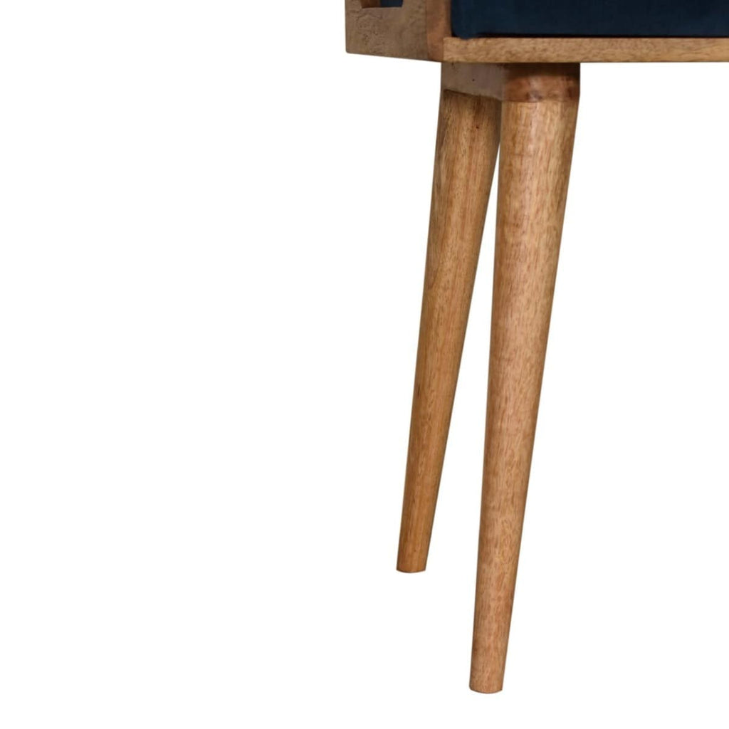 Teal Velvet Tray Style Footstool - Price Crash Furniture