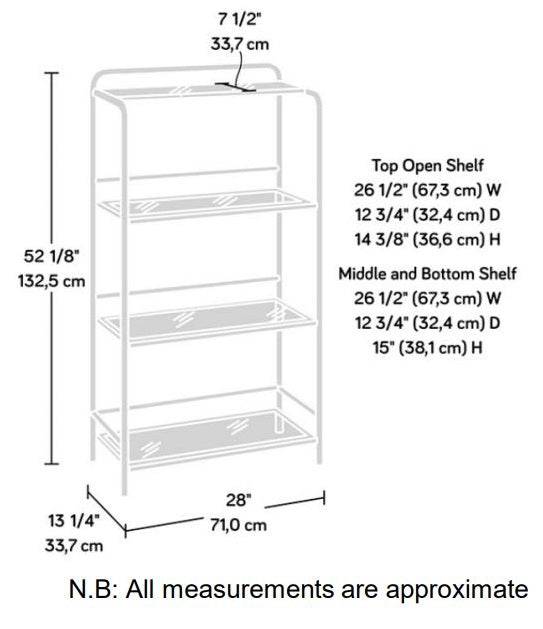 Teknik Boulevard Cafe Industrial Style Rectangular Bookcase - Price Crash Furniture