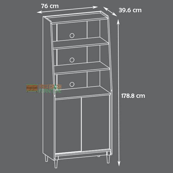 Teknik Hampstead Park Wide Bookcase with Storage Cupboard - Price Crash Furniture