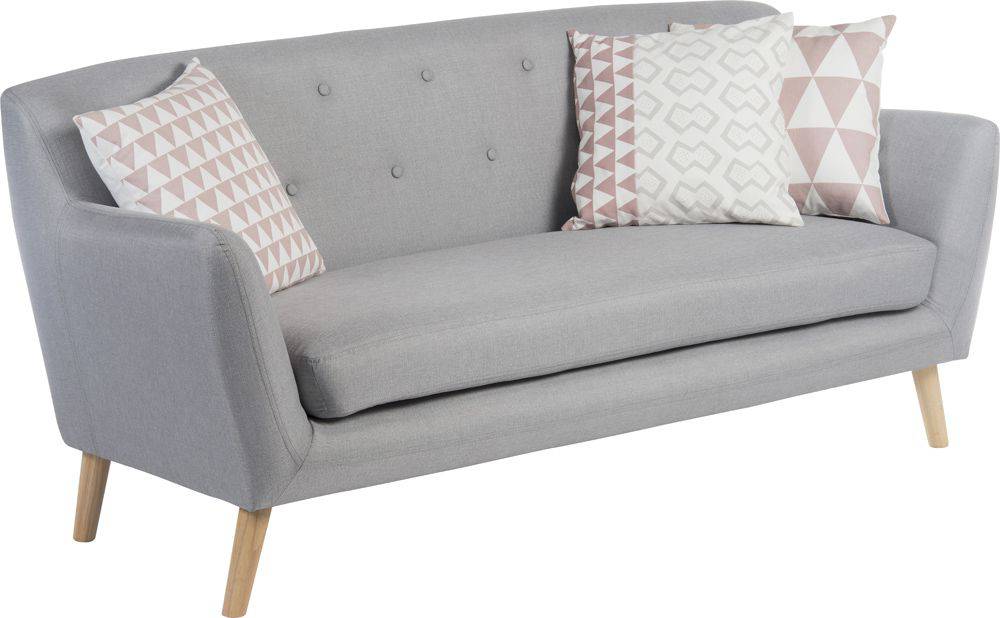 Teknik Skandi 3 Seater Sofa in Grey - Price Crash Furniture