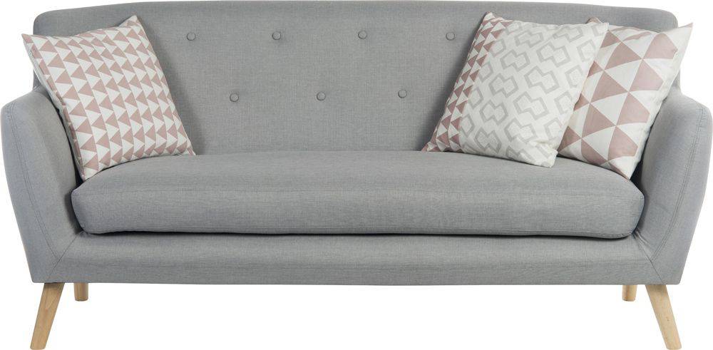 Teknik Skandi 3 Seater Sofa in Grey - Price Crash Furniture